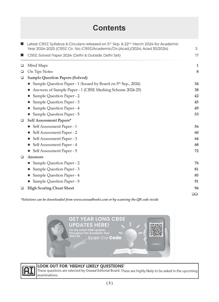 CBSE Sample Question Papers Class 12 Psychology (For 2025 Exam) Oswaal Books and Learning Private Limited