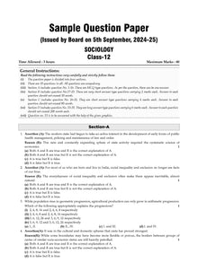 CBSE Sample Question Papers Class 12 Sociology (For 2025 Exam) Oswaal Books and Learning Private Limited