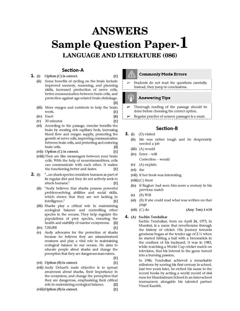 CBSE Sample Question Papers Class 9 English Language and Literature Book (For 2025 Exam) Oswaal Books and Learning Private Limited