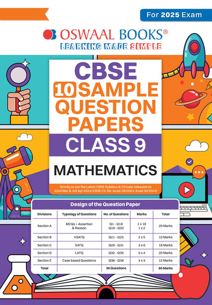 CBSE Sample Question Papers Class 9 Mathematics Book (For 2025 Exam)