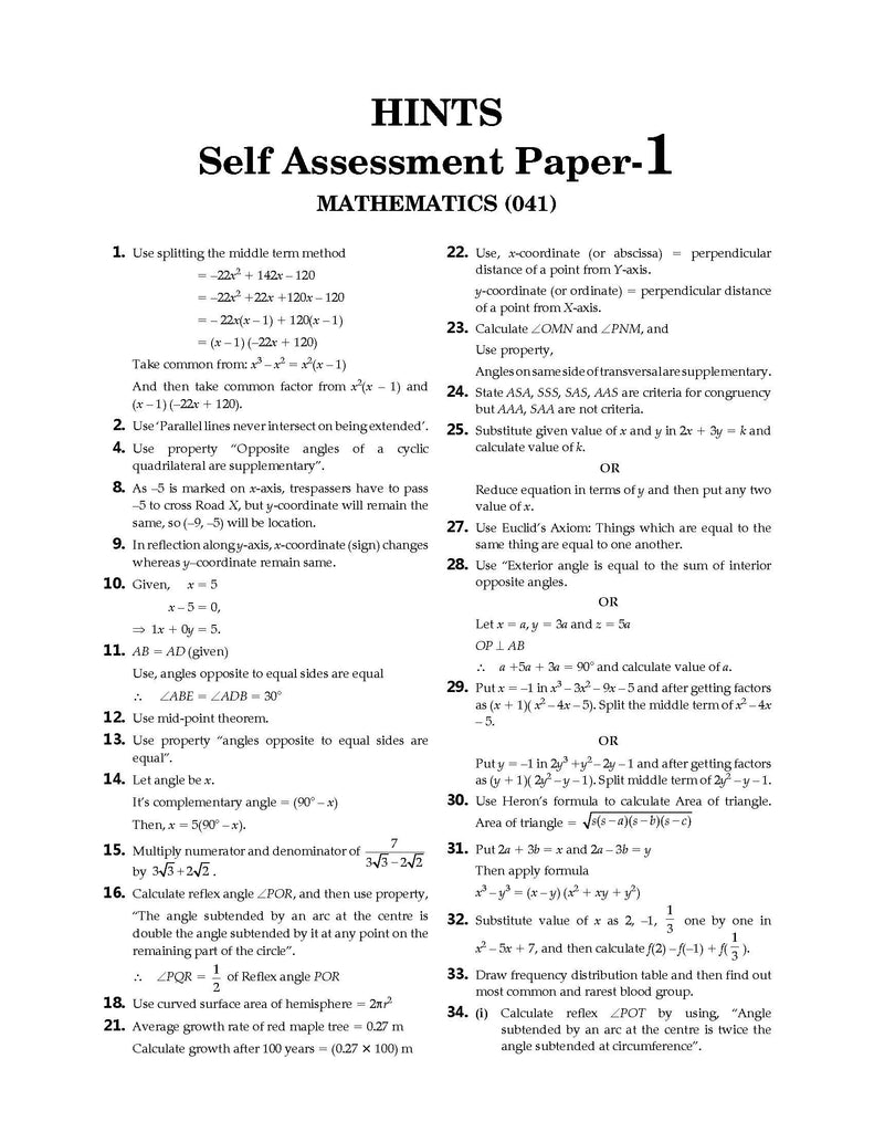 CBSE Sample Question Papers Class 9 Mathematics Book (For 2025 Exam) Oswaal Books and Learning Private Limited