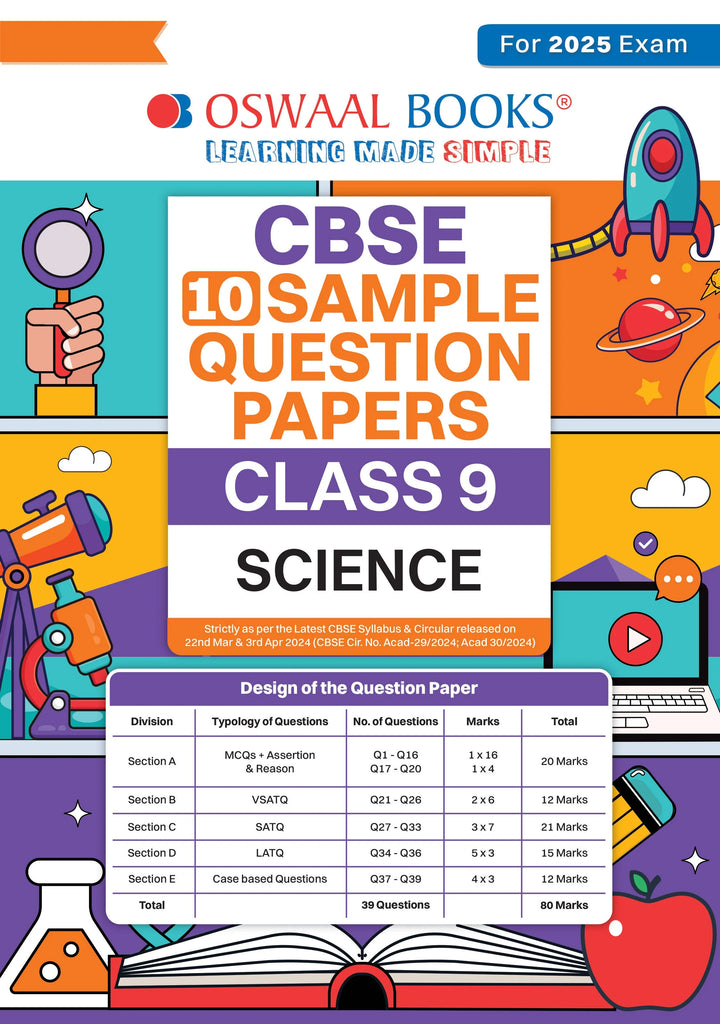 CBSE Sample Question Papers Class 9 Science Book (For 2025 Exam) Oswaal Books and Learning Private Limited