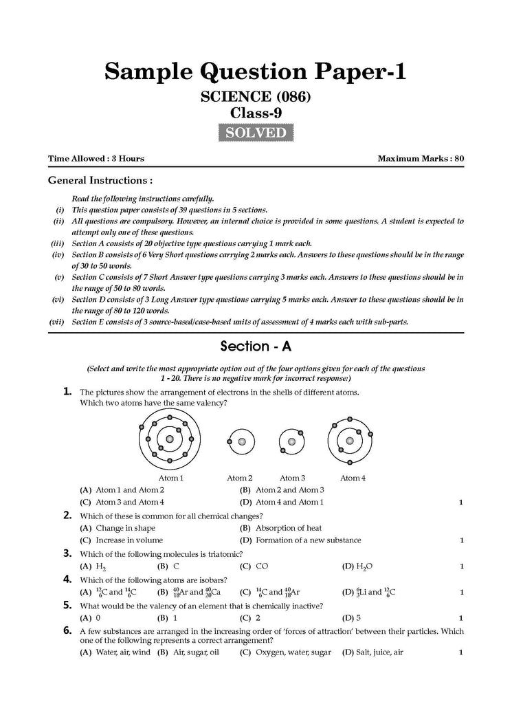 CBSE Sample Question Papers Class 9 Science Book (For 2025 Exam) Oswaal Books and Learning Private Limited