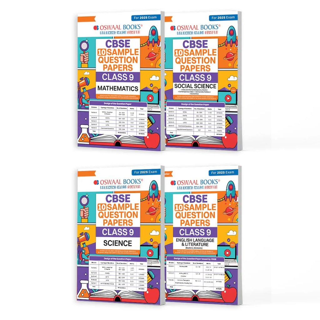 CBSE Sample Question Papers English, Mathematics, Science & Social Science Class 9 (Set of 4 Books) For 2025 Exam Oswaal Books and Learning Private Limited