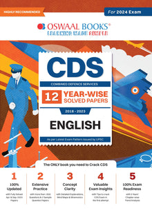 CDS  Previous Years  12 Solved Question Papers English (2018-2023) For 2024 Exam Oswaal Books and Learning Private Limited