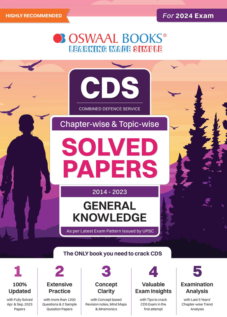 CDS Question Bank | Previous Years Solved Question Papers Chapter-Wise & Topic-Wise General Knowledge (2014-2023) For 2024 Exam Oswaal Books and Learning Private Limited