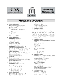 CDS (Combined Defence Services) Chapter-wise & Topic-wise 11 Years' Solved Papers 2014-2024 (II) | Elementary Mathematics | For 2025 Exam Oswaal Books and Learning Private Limited