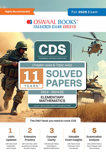CDS (Combined Defence Services) Chapter-wise & Topic-wise 11 Years' Solved Papers 2014-2024 (II) | Elementary Mathematics | For 2025 Exam