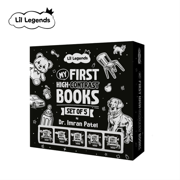 High Contrast Baby Book for Newborns by Dr. Imran Patel – Visual Stimulation Book for Infants (0–12 Months) | Boost Brain Development | Black & White Baby Book