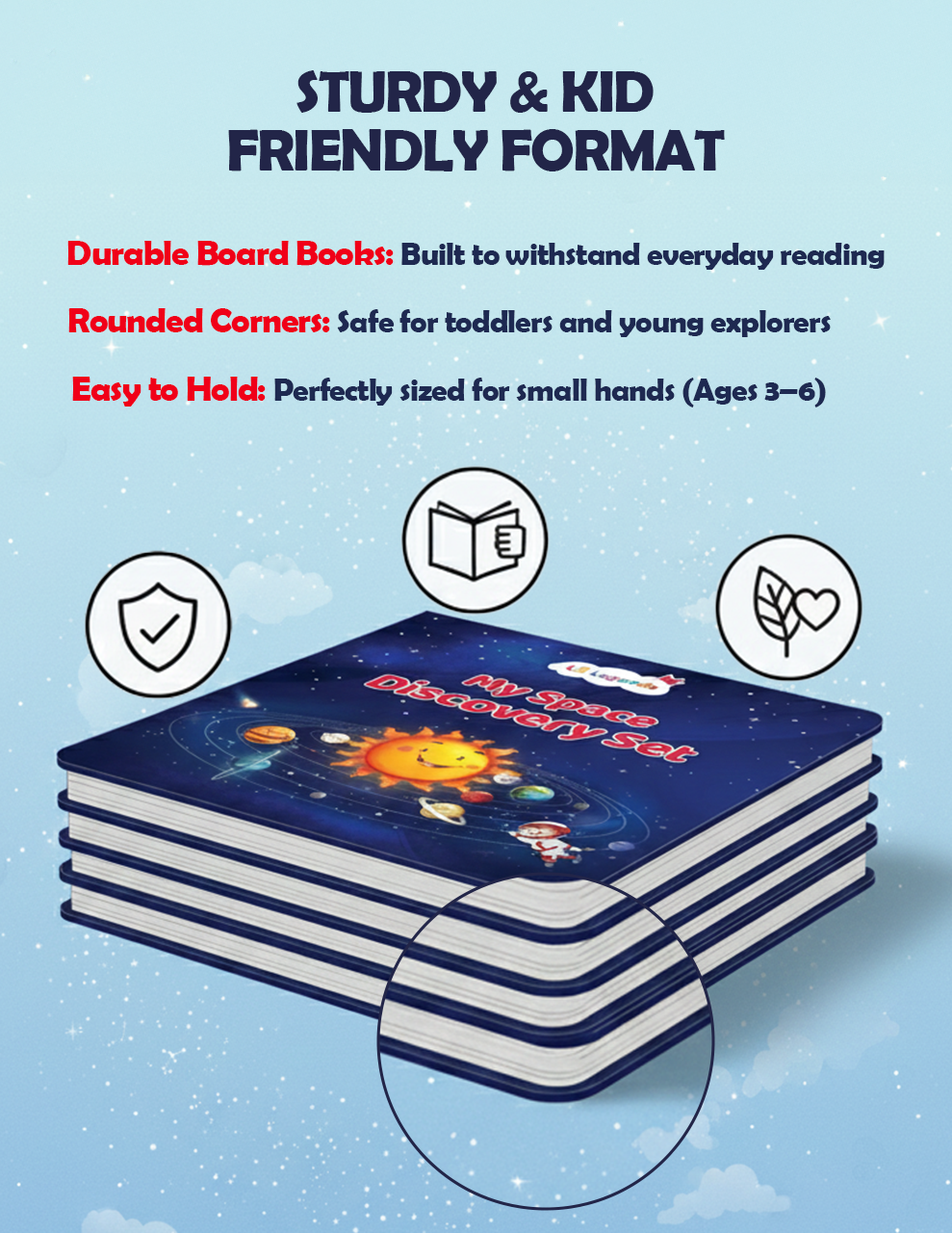 Lil Legends My Space Discovery Set for Kids | 10 Board Books | Mercury, Venus, Earth, Mars, Jupiter, Saturn, Uranus, Neptune, Dwarf Planets and Solar System | Ages 3+ Years