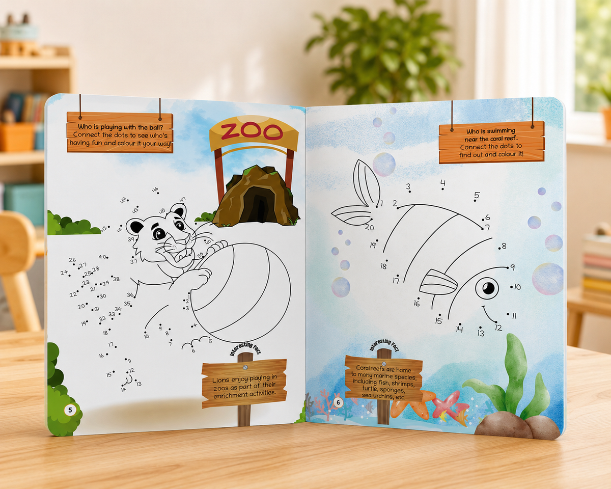 Lil Legends My First Dot to Dot Colouring Book for Kids | Connect the Dots, Colour and Fun Fact | Builds Number Skills, Counting and Focus | Fun Activity Workbook | For Nursery/LKG/UKG | Age 3+