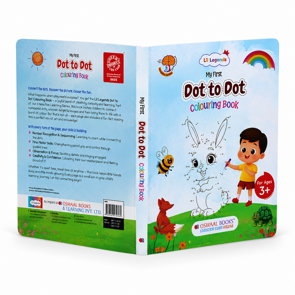 Lil Legends My First Dot to Dot Colouring Book for Kids | Connect the Dots, Colour and Fun Fact | Builds Number Skills, Counting and Focus | Fun Activity Workbook | For Nursery/LKG/UKG | Age 3+