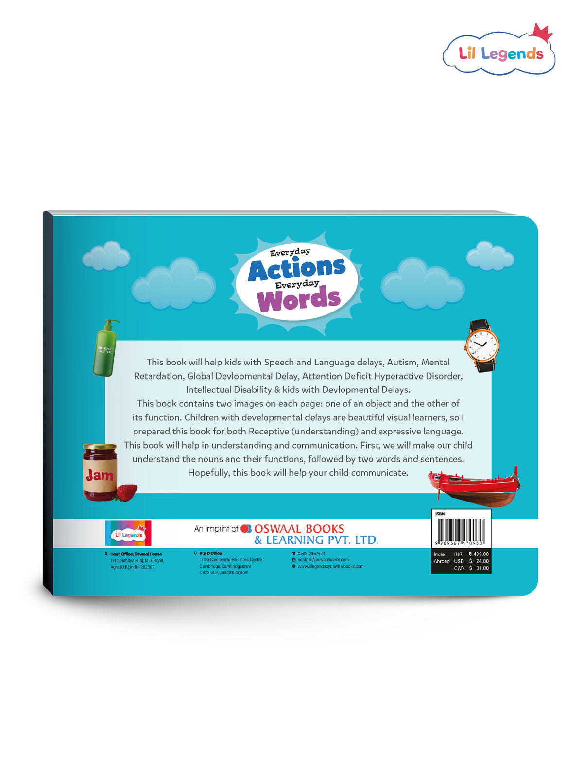 Everyday Actions, Everyday Words Book for Kids | Life Skills & Communication Support Book for Kids | Designed by Special Educator for Children Who Need Extra Support - Oswaal Books