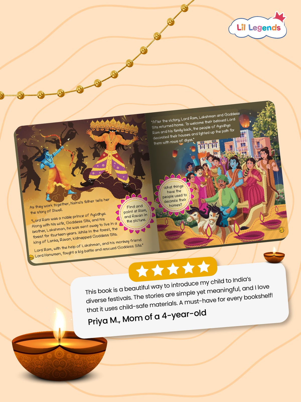 Festival of India Story Book for Kids â€“ Illustrated Short Stories on Holi, Eid, Diwali, and More | Colourful Bedtime Book for Ages 3â€“7 | Learn Indian Culture Through Stories - Oswaal Books