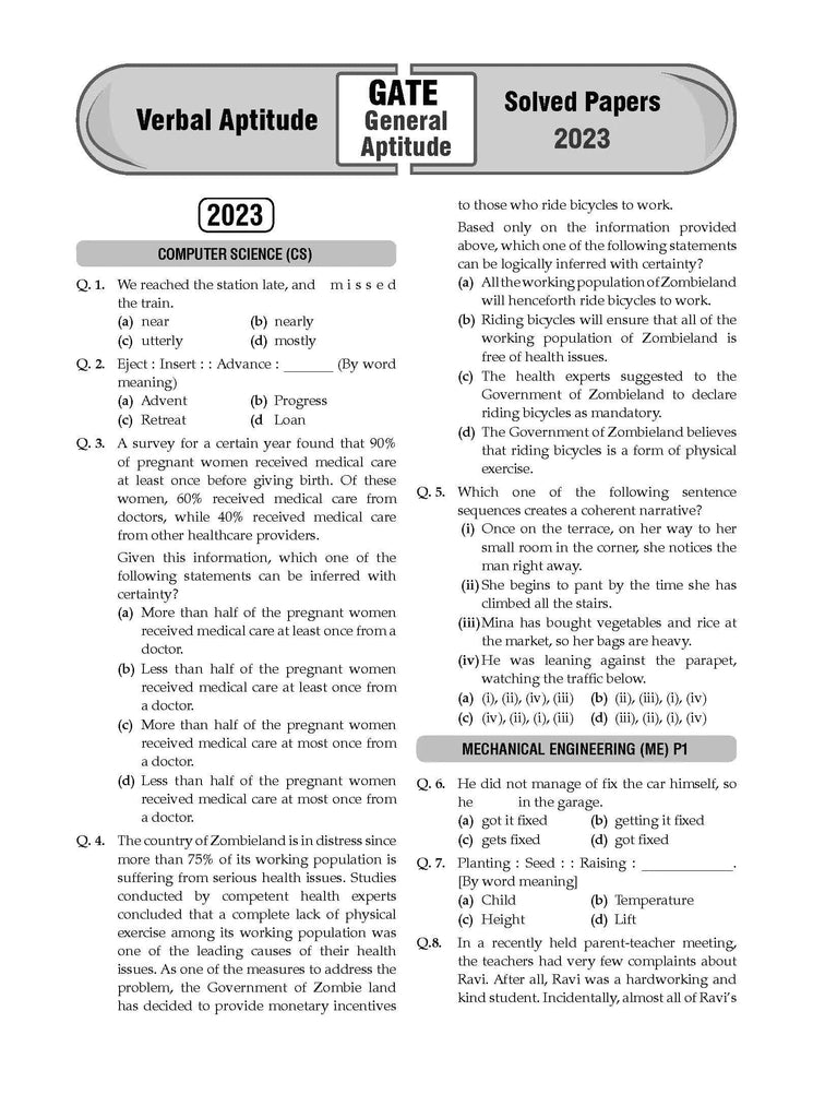 GATE 14 Years' Chapterwise & Topicwise Solved Papers 2010-2023 (For 2024 Exam) General Aptitude 