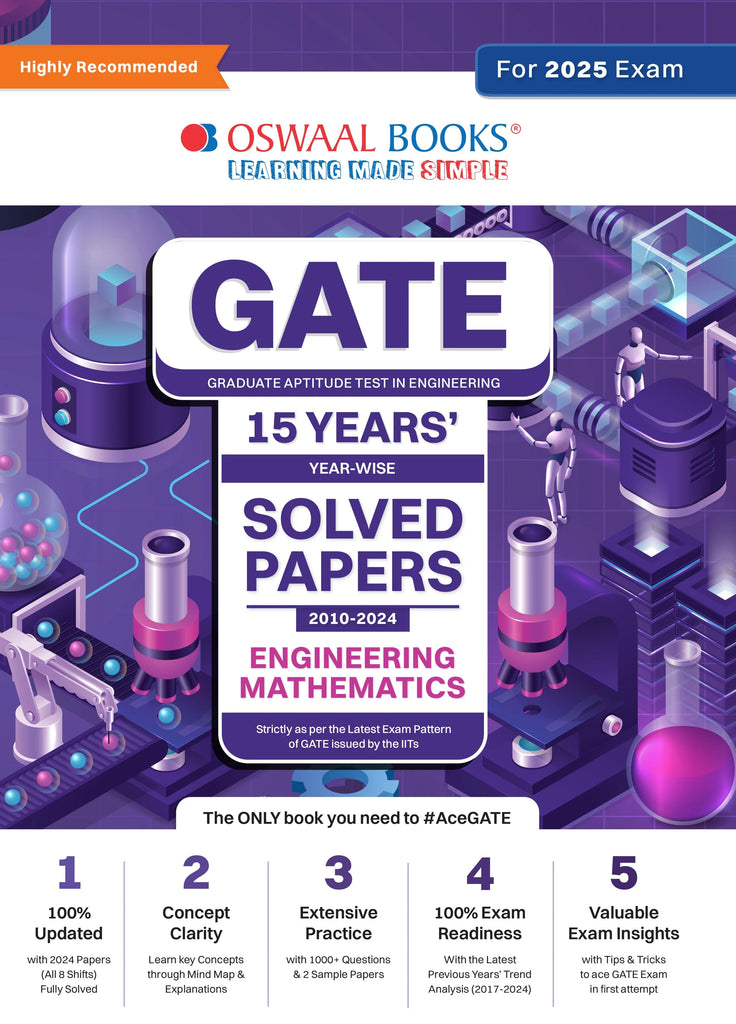 GATE Year-wise 15 Years' Solved Papers 2010 to 2024 | Engineering Mathematics For 2025 Exam Oswaal Books and Learning Private Limited