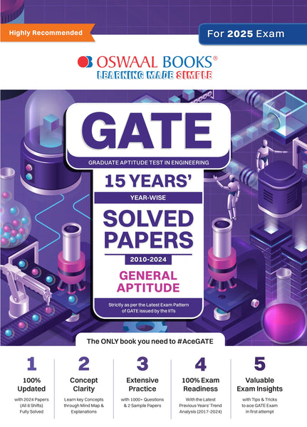 GATE 15 Years' Solved Papers Year-wise 2010 to 2024 | General Aptitude | For 2025 Exam