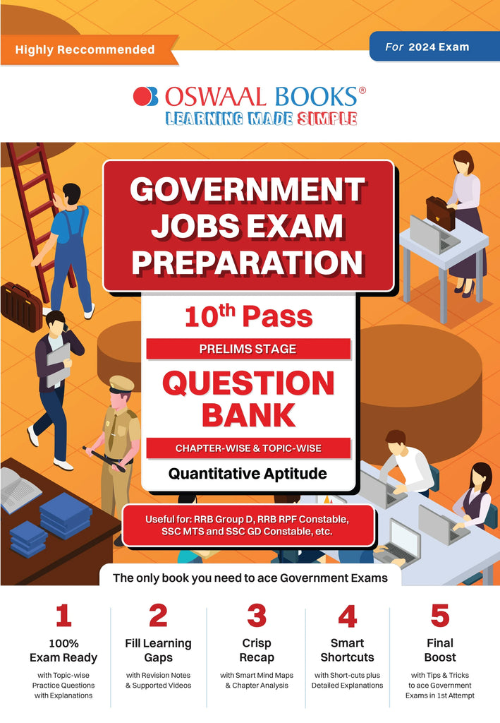 Government Exams Question Bank 10th Pass | Quantitative Aptitude | for 2024 Exam Oswaal Books and Learning Private Limited