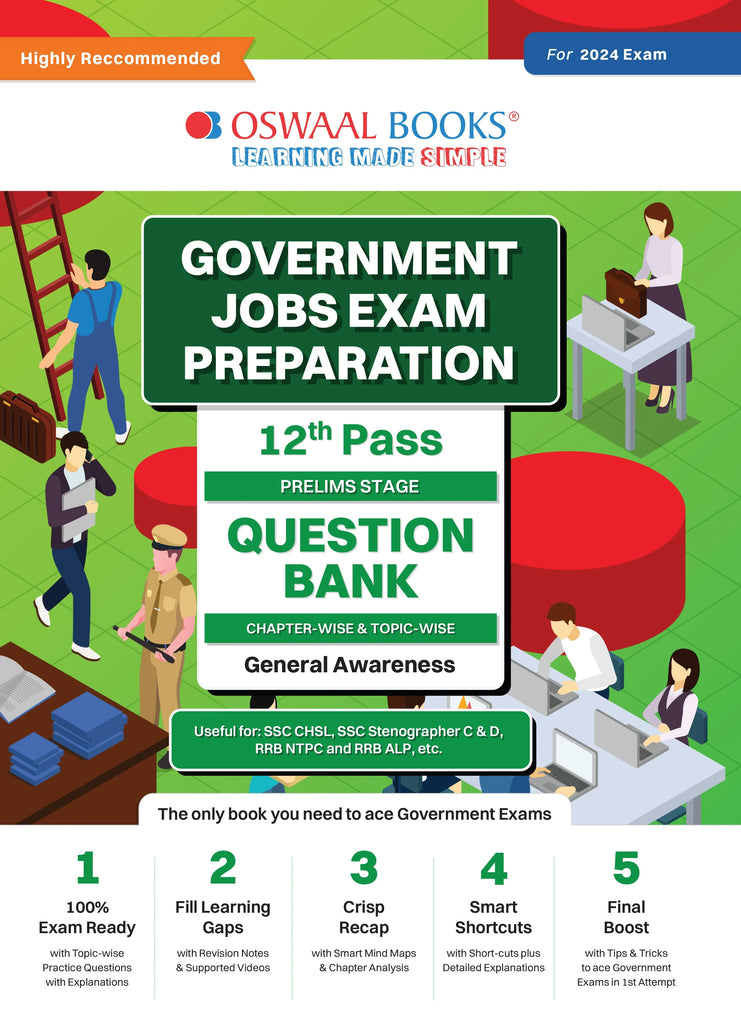 Government Exams Question Bank 12th Pass | General Awareness | for 2024 Exam Oswaal Books and Learning Private Limited