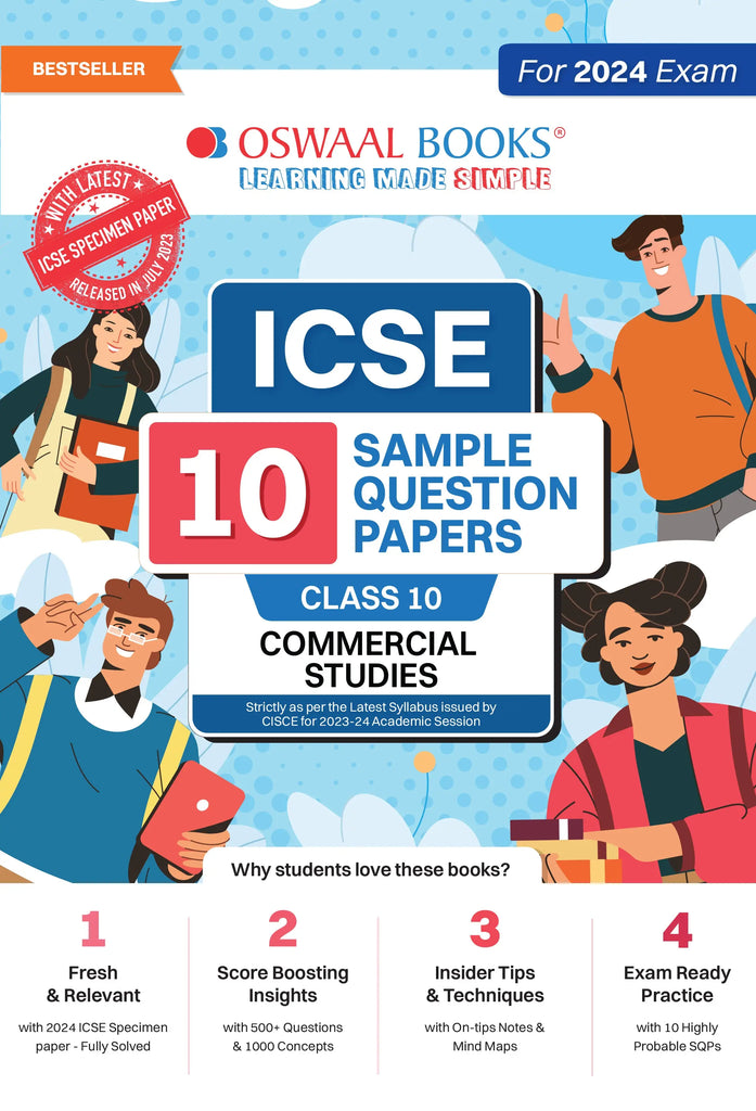 ICSE 10 Sample Question Papers Class 10 Commercial Studies For Board Exam 2024 (Based On The Latest CISCE/Oswaal Oswaal ICSE Specimen Paper)