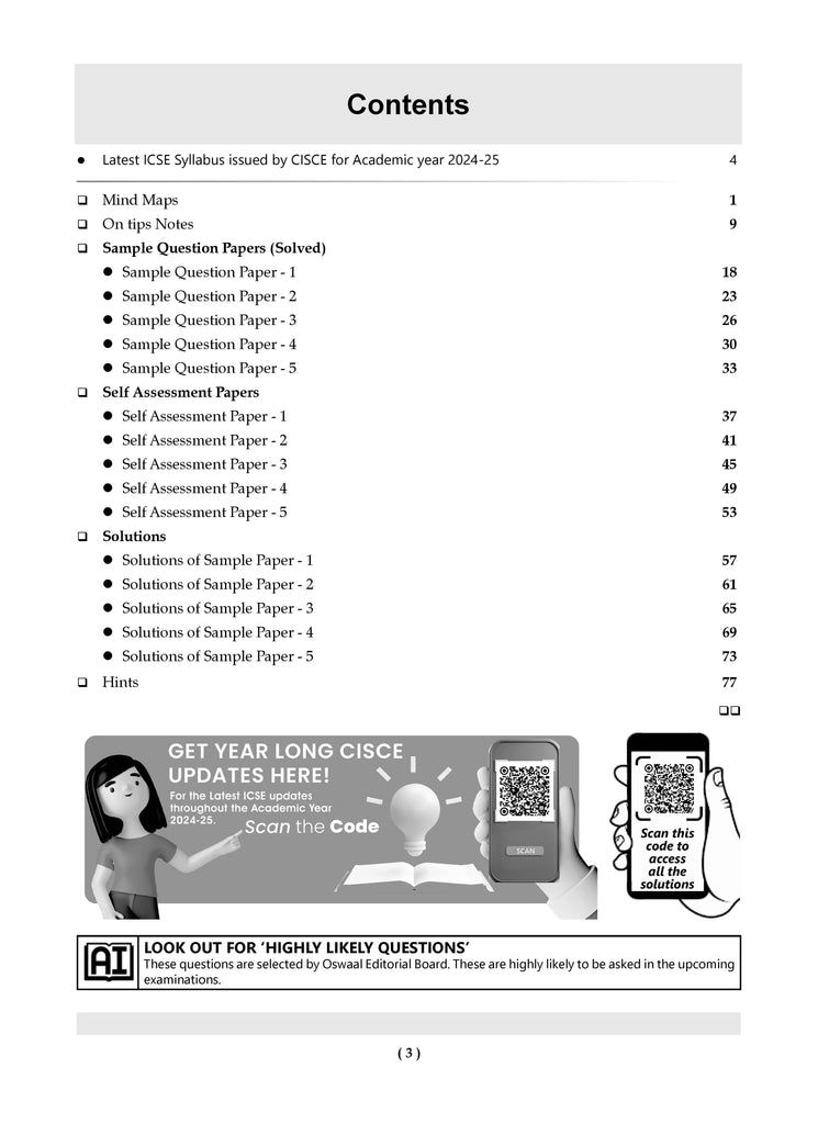 ICSE 10 Sample Question Papers Class 9 Physics, Chemistry, Biology & Maths (Set of 4 Books) For 2025 Exam (Based On The Latest CISCE/ICSE Specimen Paper Oswaal Books and Learning Private Limited