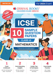 ICSE 10 Sample Question Papers Class 10 Mathematics For Board Exam 2024 (Based On The Latest CISCE/ICSE Specimen Paper) Oswaal Books and Learning Private Limited