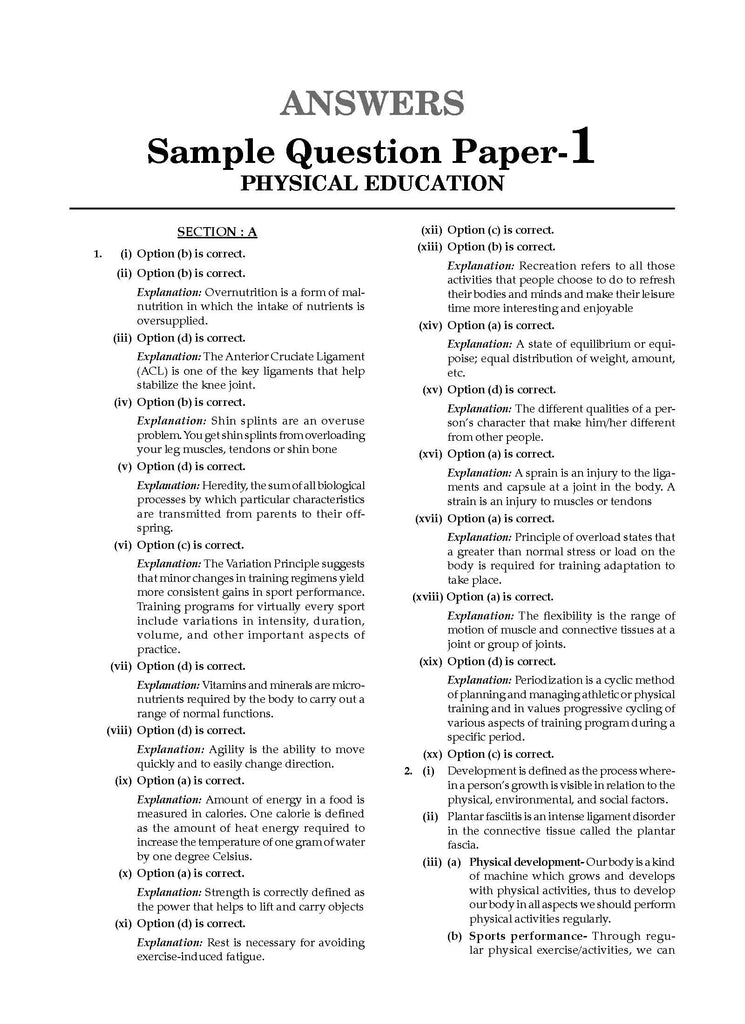 ICSE 10 Sample Question Papers Class 10 Physical Education For Board Exam 2024 (Based On The Latest CISCE/ICSE Specimen Paper) Oswaal Books and Learning Private Limited