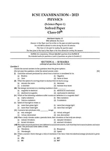 ICSE 10 Sample Question Papers Class 10 Physics For Board Exam 2024 (Based On The Latest CISCE/ICSE Specimen Paper) Oswaal Books and Learning Private Limited