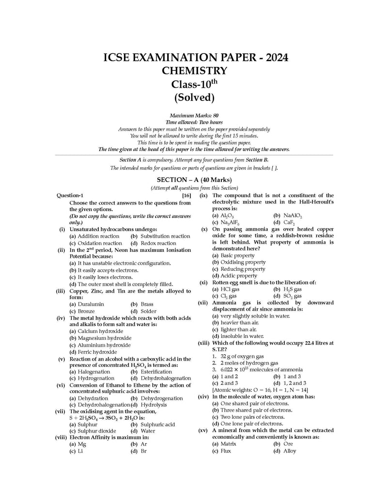 ICSE 10 Sample Question Papers Class 10 (Set of 4 Books) Physics, Chemistry, Biology & Maths For 2025 Board Exam (Based On The Latest CISCE/ICSE Specimen Paper) Oswaal Books and Learning Private Limited