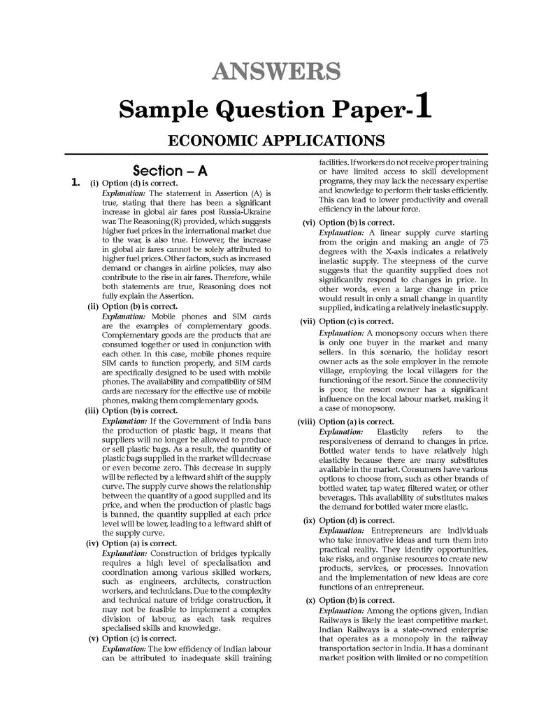 ICSE 10 Sample Question Papers Class 10 Economic Applications For Board Exam 2024 (Based On The Latest CISCE/ ICSE Specimen Paper) - Oswaal Books and Learning Pvt Ltd