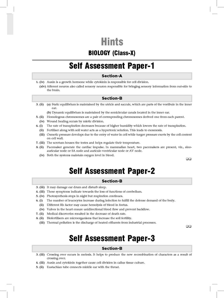 ICSE | 10 Sample Question Papers | Class 10 | Biology (For 2025 Exam) Oswaal Books and Learning Private Limited