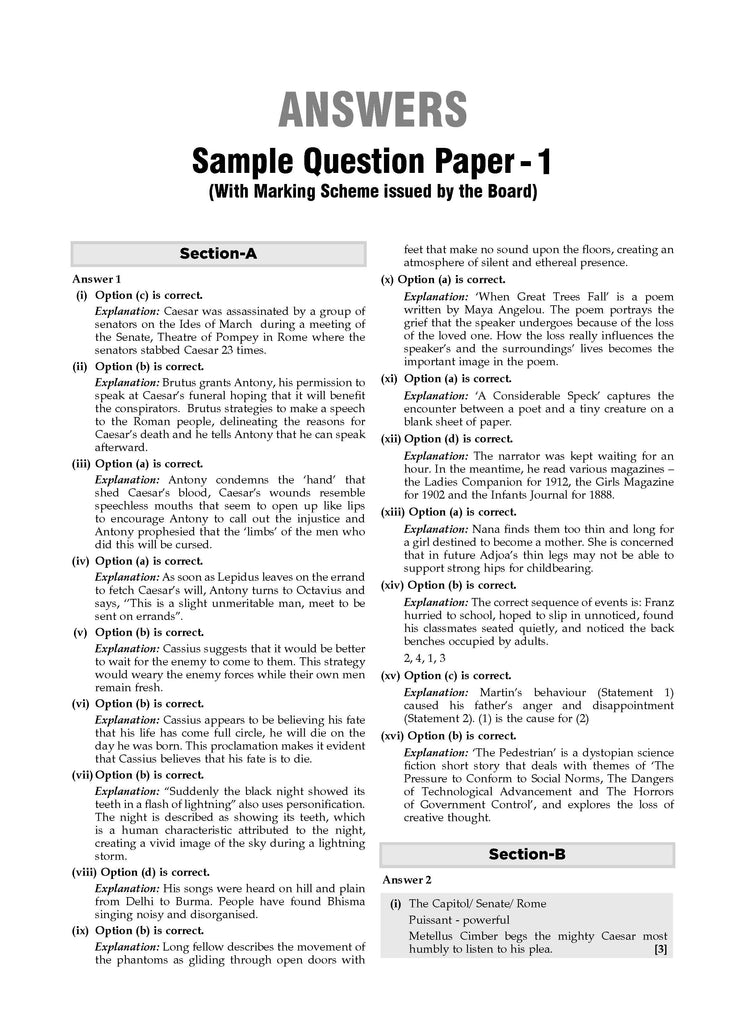 ICSE | 10 Sample Question Papers | Class 10 | English-2 (For 2025 Exam) Oswaal Books and Learning Private Limited