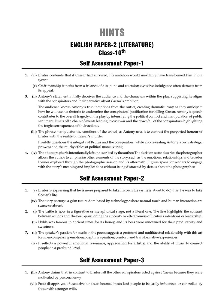 ICSE | 10 Sample Question Papers | Class 10 | English-2 (For 2025 Exam) Oswaal Books and Learning Private Limited