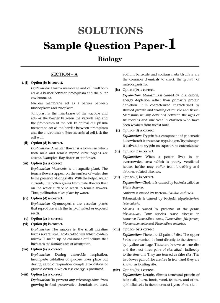 ICSE | 10 Sample Question Papers | Class 9 | Biology (For 2025 Exam) Oswaal Books and Learning Private Limited