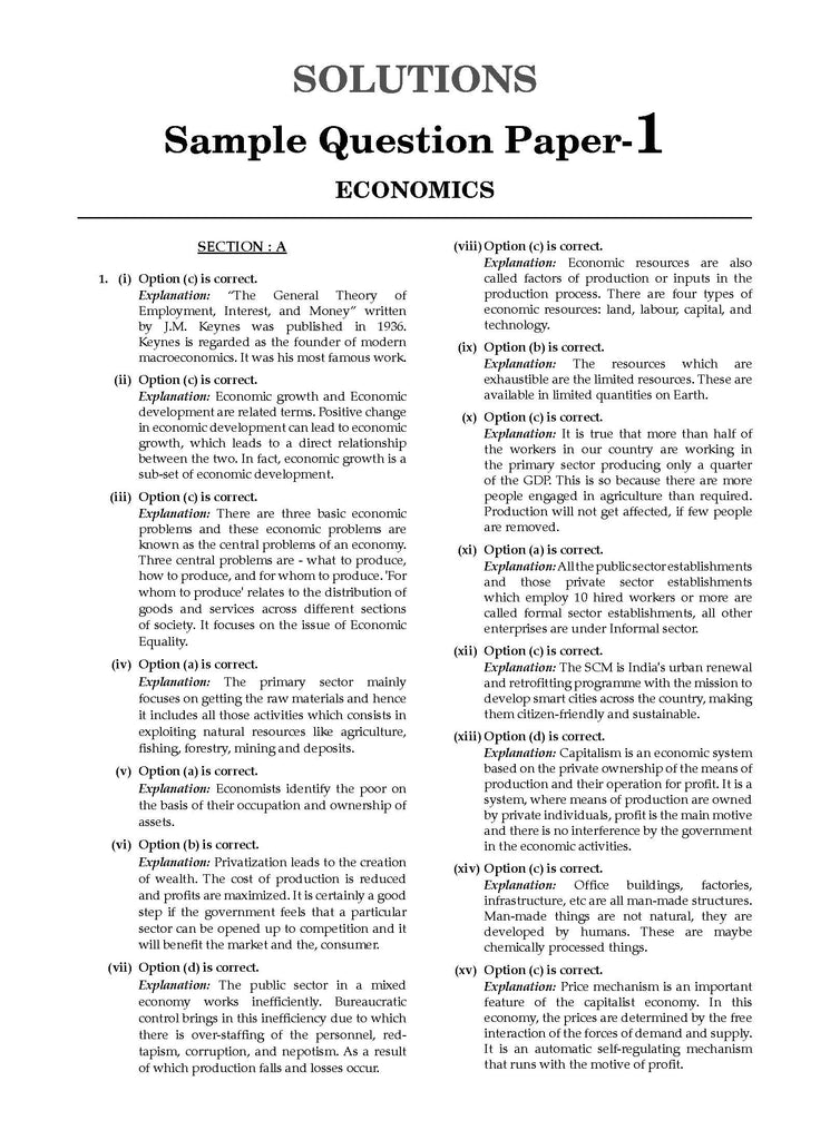 ICSE | 10 Sample Question Papers | Class 9 | Economics (For 2025 Exam) Oswaal Books and Learning Private Limited