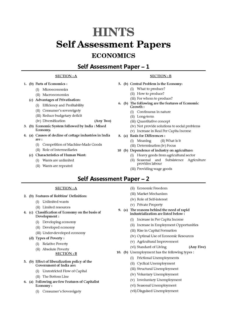 ICSE | 10 Sample Question Papers | Class 9 | Economics (For 2025 Exam) Oswaal Books and Learning Private Limited