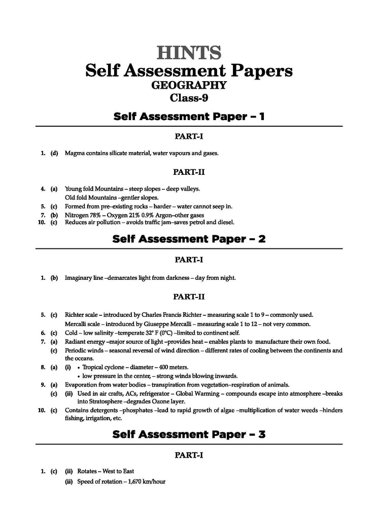 ICSE | 10 Sample Question Papers | Class 9 | Geography (For 2025 Exam) Oswaal Books and Learning Private Limited