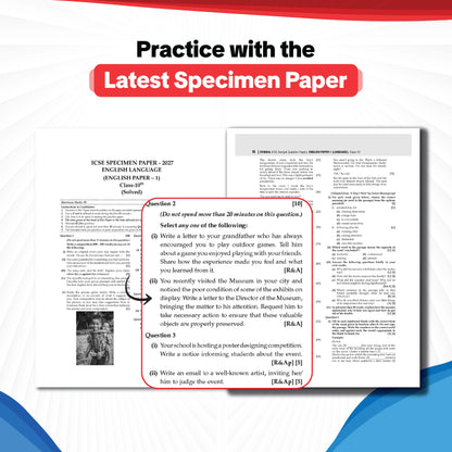 ICSE | 10 Sample Question Papers | Class 10 | English Paper-1 (Language) (For 2027 Exam) | Includes – Board Paper 2026 & Specimen 2027 | With On Tips Notes, Mind Maps & Oswaal AI