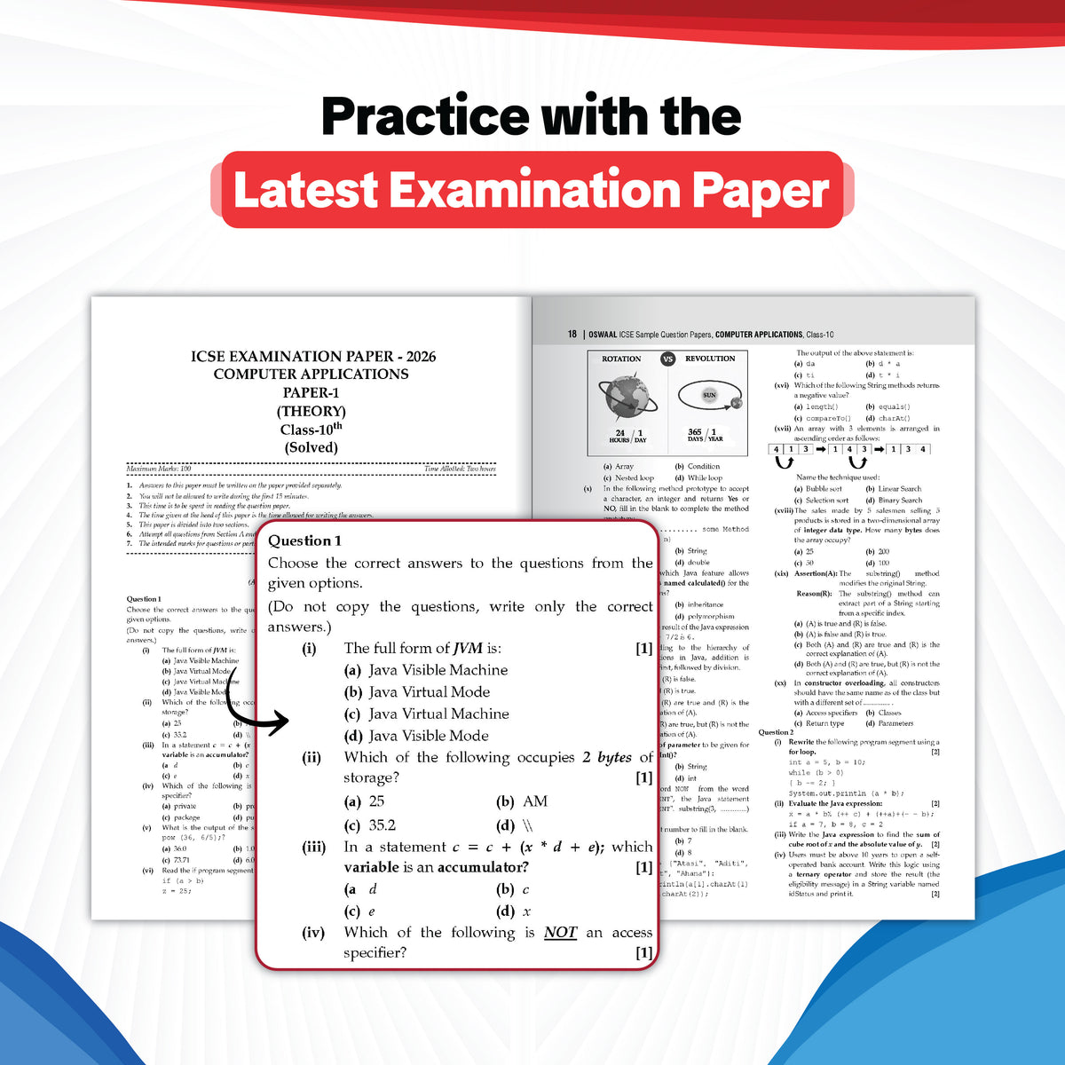 ICSE | 10 Sample Question Papers | Class 10 | Computer Applications (For 2027 Exam) | Includes–Board Paper 2026 & Specimen 2027 |With On Tips Notes, Mind Maps & Oswaal AI