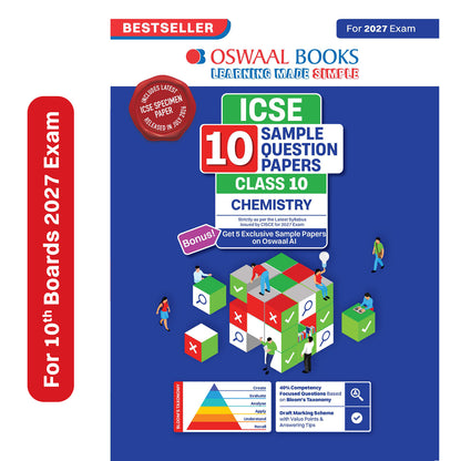 Oswaal ICSE | 10 Sample Question Papers | Class 10 | Chemistry (For 2027 Exam) | Includes – Board Paper 2026 & Specimen 2027 | With On Tips Notes, Mind Maps & Oswaal AI