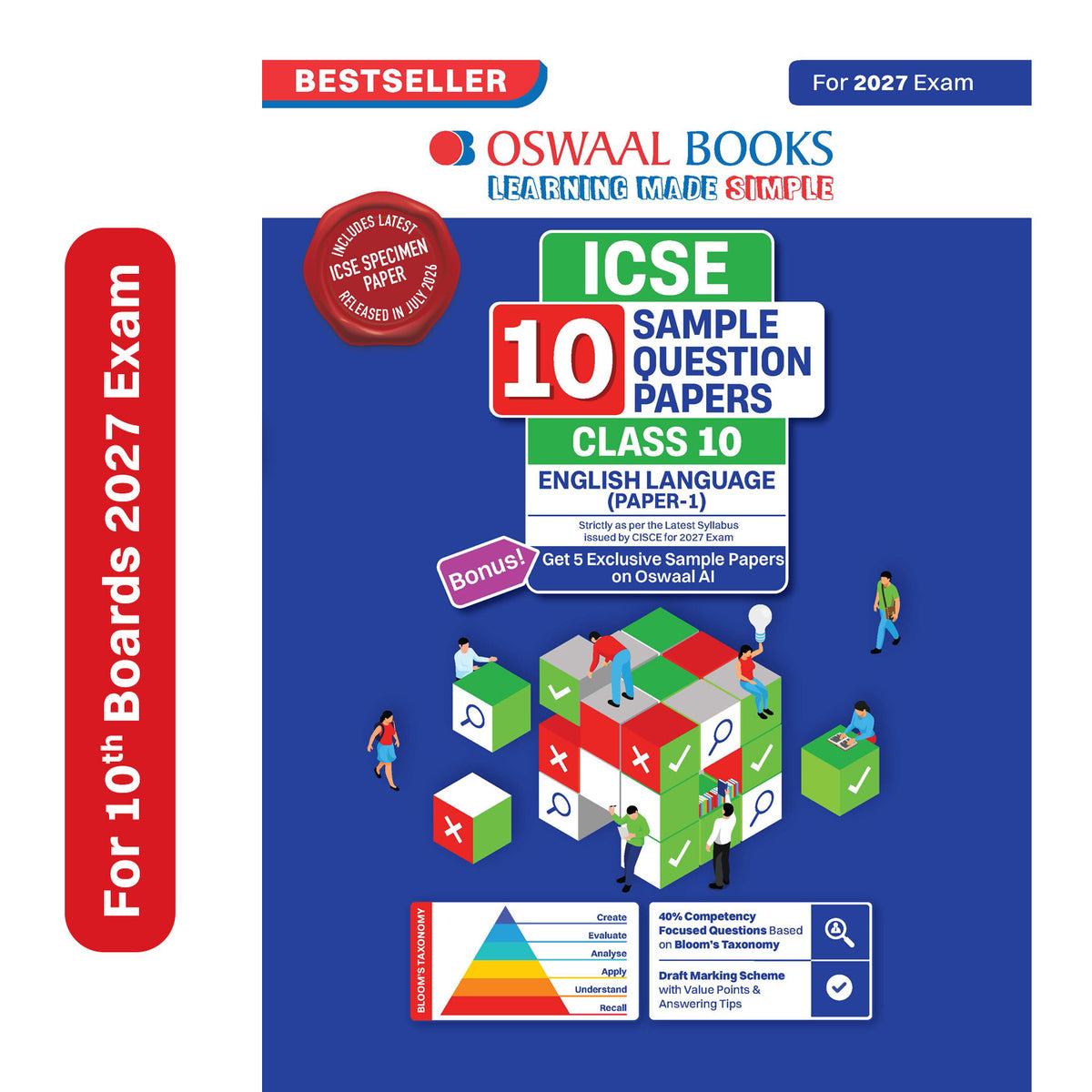 Oswaal ICSE | 10 Sample Question Papers | Class 10 | English Paper-1 (Language) (For 2027 Exam) | Includes – Board Paper 2026 & Specimen 2027 | With On Tips Notes, Mind Maps & Oswaal AI