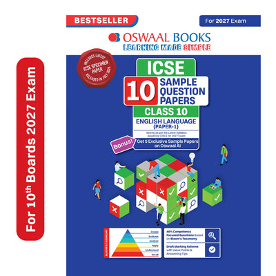 Oswaal ICSE | 10 Sample Question Papers | Class 10 | English Paper-1 (Language) (For 2027 Exam) | Includes – Board Paper 2026 & Specimen 2027 | With On Tips Notes, Mind Maps & Oswaal AI