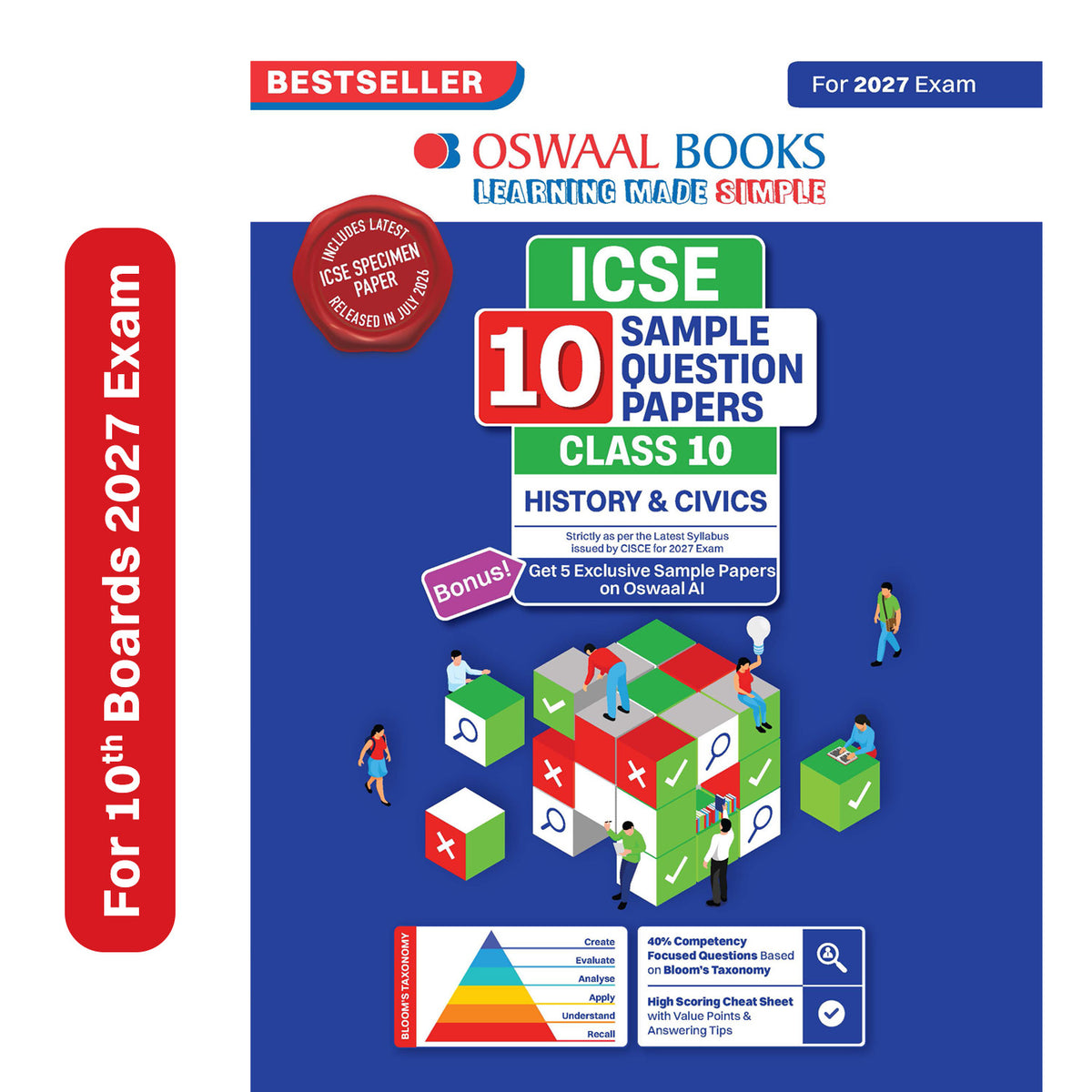Oswaal ICSE | 10 Sample Question Papers | Class 10 | History & Civics (For 2027 Exam) | Includes – Board Paper 2026 & Specimen 2027 | With On Tips Notes, Mind Maps & Oswaal AI