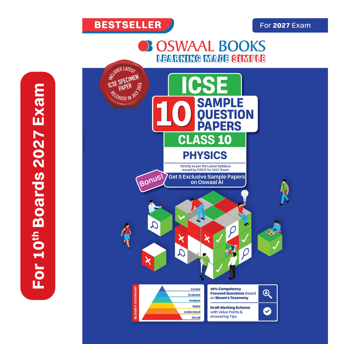 Oswaal ICSE | 10 Sample Question Papers | Class 10 | Physics (For 2027 Exam) | Includes – Board Paper 2026 & Specimen 2027 | With On Tips Notes, Mind Maps & Oswaal AI