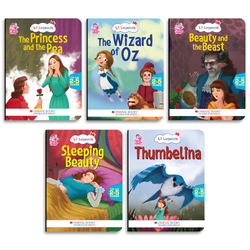 Lil Legends Fairy Tales for Kids | Set of 5 Books | Thumbelina, Wizard of Oz, The Princess and the Pea, Sleeping Beauty, Beauty and the Beast | Bed Time Story Books | Age 2–5 Years