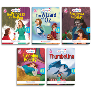 Lil Legends Fairy Tales for Kids | Set of 5 Books | Thumbelina, Wizard of Oz, The Princess and the Pea, Sleeping Beauty, Beauty and the Beast | Bed Time Story Books | Age 2 – 5 Years