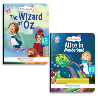 Lil Legends Fairy Tales Magical Classics Set of 2 Story Books for Kids Age 2-5 Years - Alice in Wonderland & Wizard of Oz | Illustrated Bedtime Stories for Imagination and Vocabulary