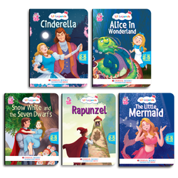 Lil Legends Fairy Tales for Kids | Set of 5 Books | Little Mermaid, Snow White, Rapunzel, Cinderella & Alice in Wonderland | Bed Time Story Books | Age 2-5 Years