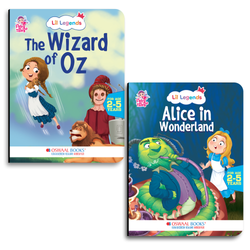Lil Legends Fairy Tales Magical Classics Set of 2 Story Books for Kids Age 2-5 Years - Alice in Wonderland & Wizard of Oz | Illustrated Bedtime Stories for Imagination and Vocabulary