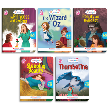 Oswaal Lil Legends Fairy Tales for Kids | Set of 5 Books | Thumbelina, Wizard of Oz, The Princess and the Pea, Sleeping Beauty, Beauty and the Beast | Bed Time Story Books | Age 2 - 5 Years